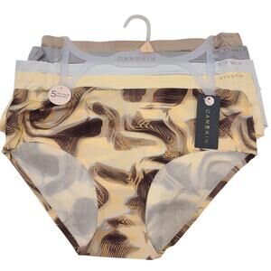 NWT DANSKIN No Show Panties 5 Pack Style 7741-185 Assorted Colors Sz L
